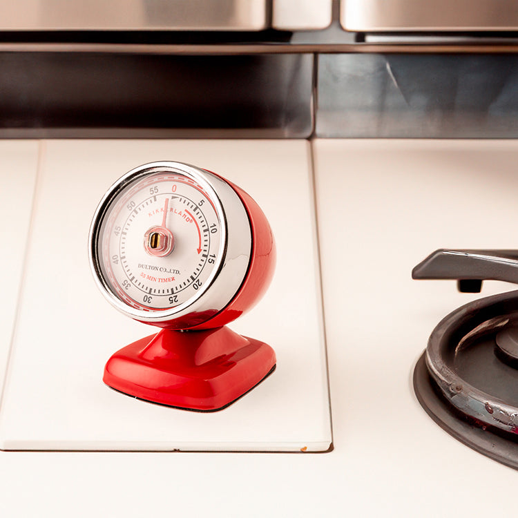 Kikkerland Kitchen Vintage Streamline Küchentimer rot 55 Min
