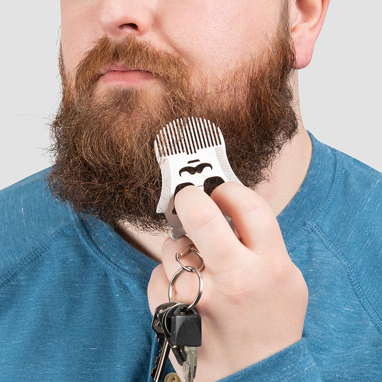 Kikkerland Tools Bartkamm Multitool Schlüsselanhänger Herren