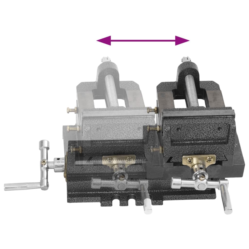 vidaXL Maschinenschraubstock Kreuztisch 78 mm Gusseisen