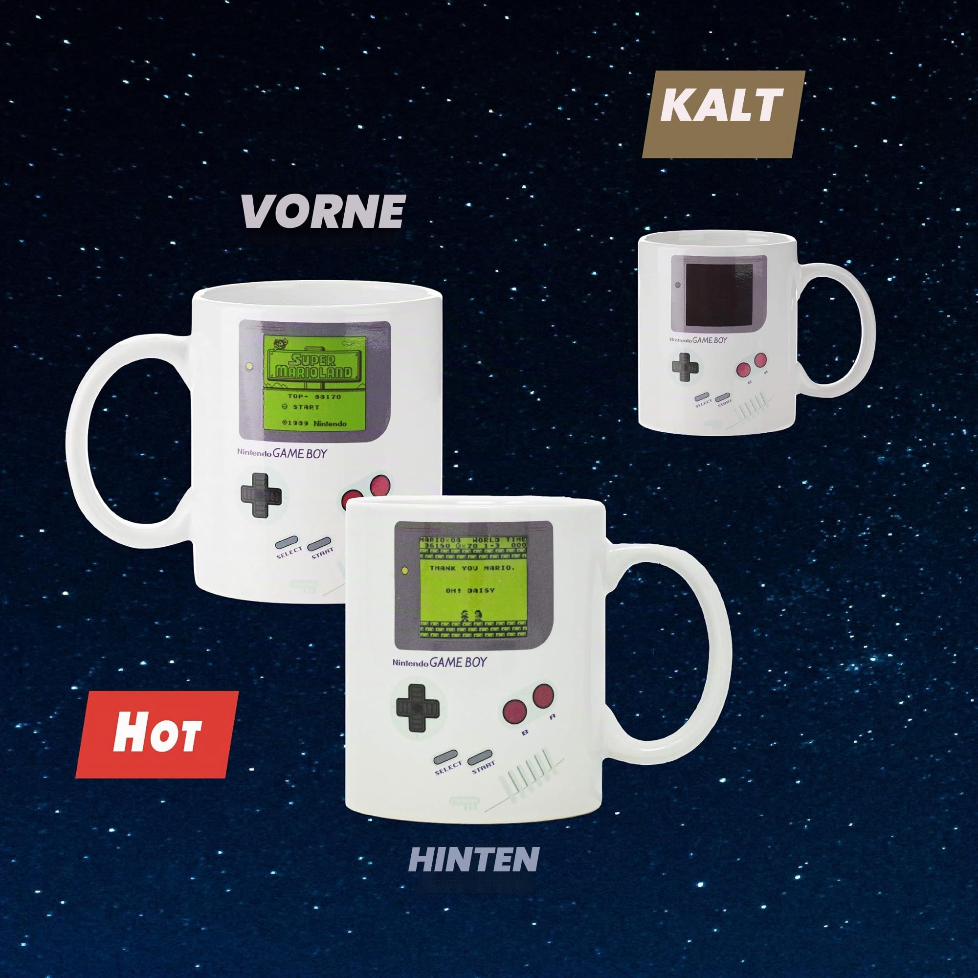 Paladone Gameboy Thermoeffekt Tasse 290 ml Farbwechsel