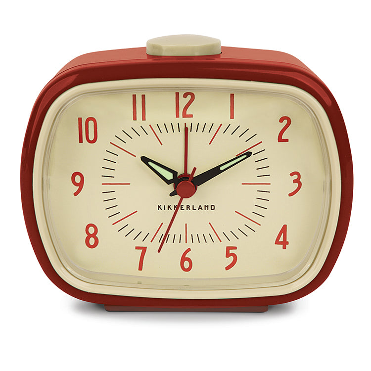 Kikkerland Home Retro Wecker rot mit Leuchtziffern