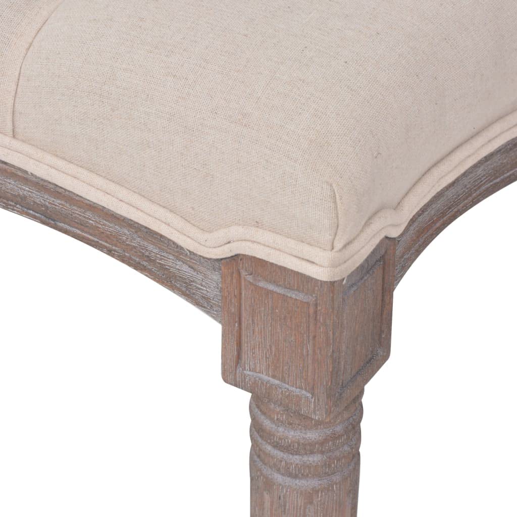 vidaXL Bank Sitzbank 150x40x48 cm Cremeweiß Leinen Holz