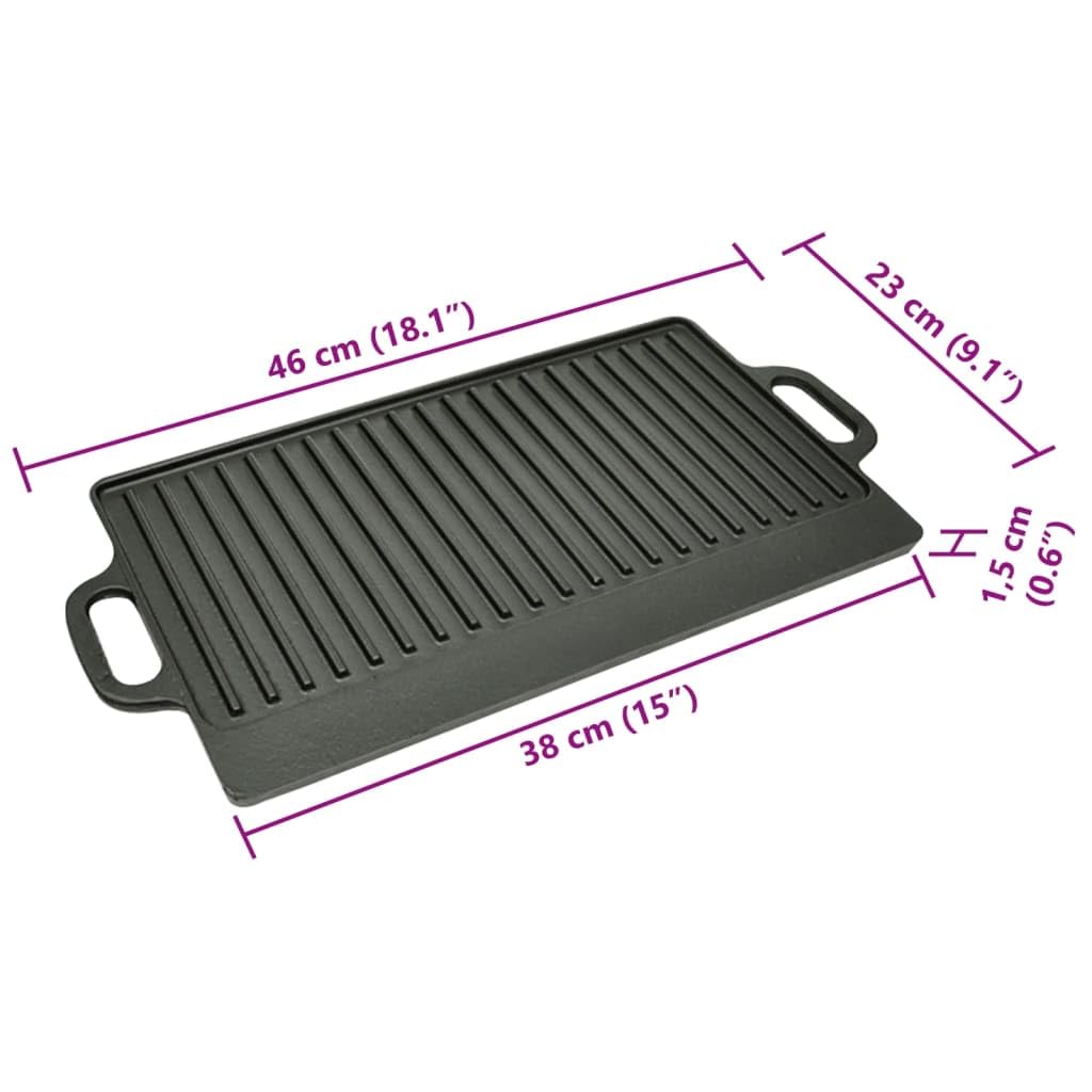 vidaXL Heim & Garten Grillplatte Wendeplatte Gusseisen 38x23 2 Stk