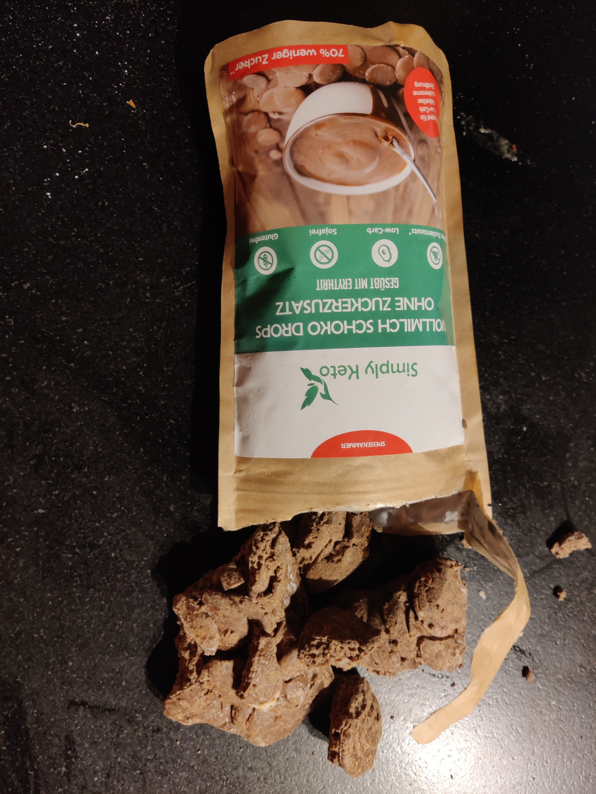 Simply Keto Schokodrops Vollmilch 200 g ohne Zuckerzusatz