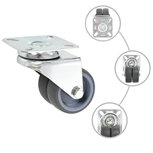 vidaXL Lenkrollen Zwillingsrad 50 mm Möbelrollen 4 Stück TPR