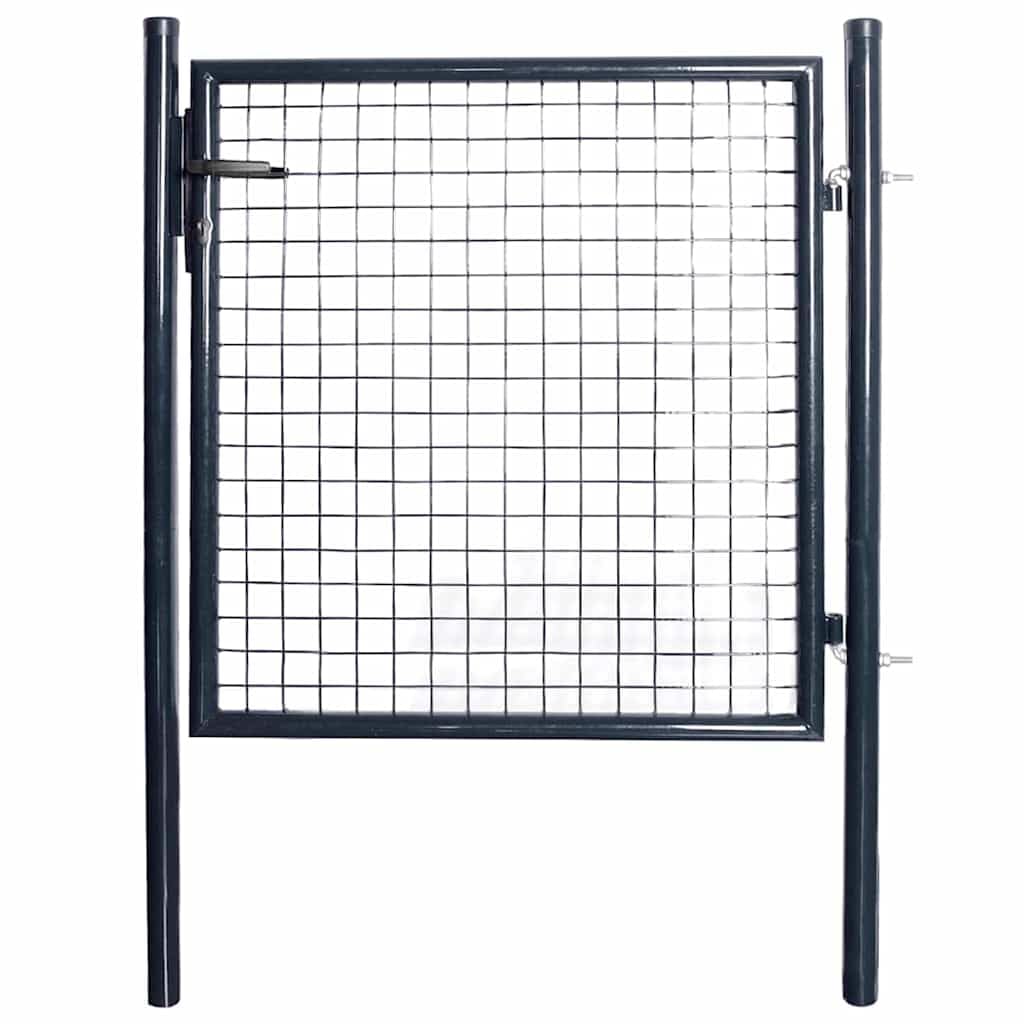 vidaXL Maschen-Gartentor Stahl verzinkt 100x100 cm grau