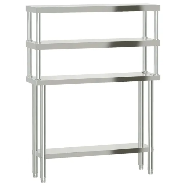 vidaXL Heim & Garten Arbeitstisch 110x30x150 Edelstahl schmal
