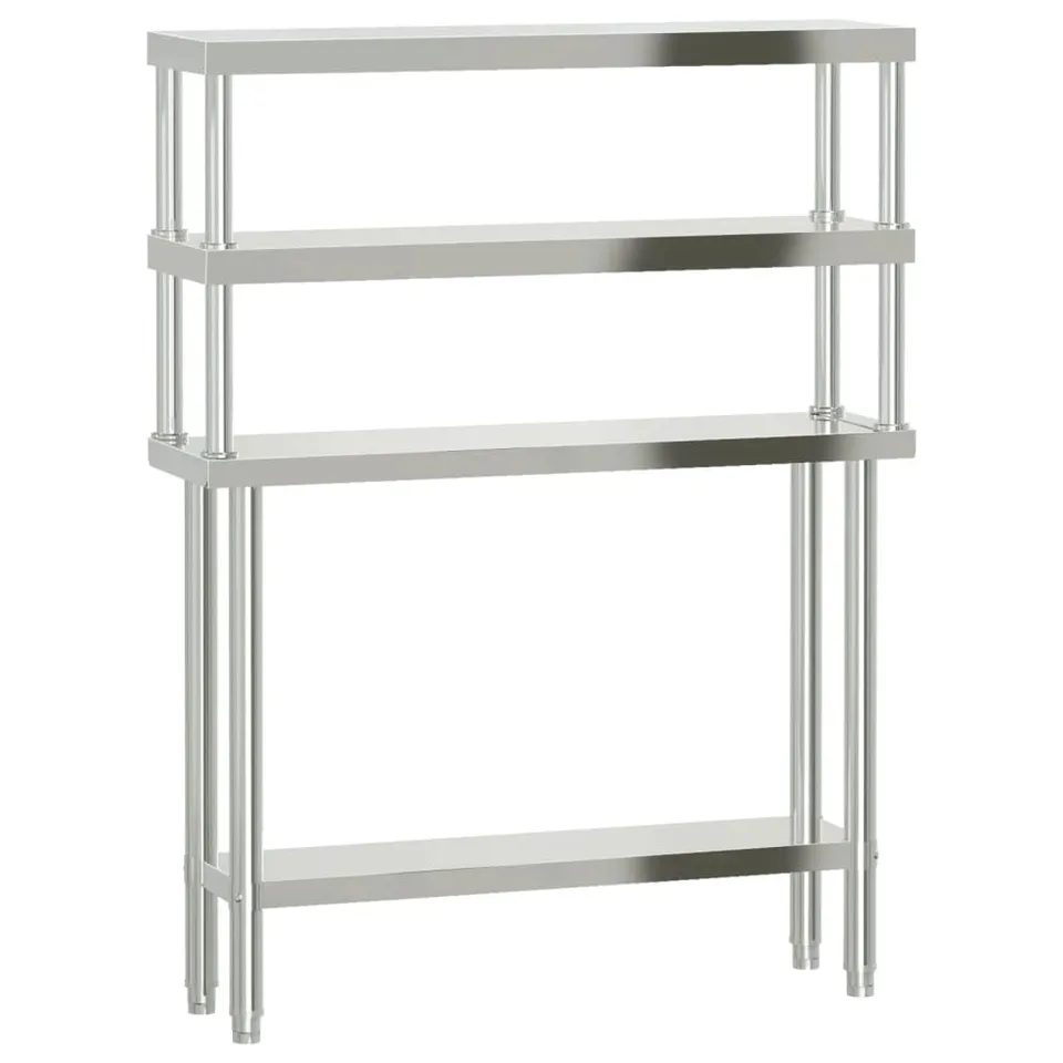 vidaXL Heim & Garten Arbeitstisch 110x30x150 Edelstahl schmal