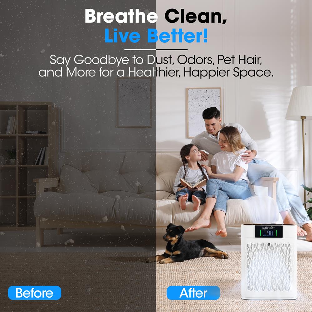 Serenelife DeHumidifiers Luftreiniger weiß HEPA WiFi