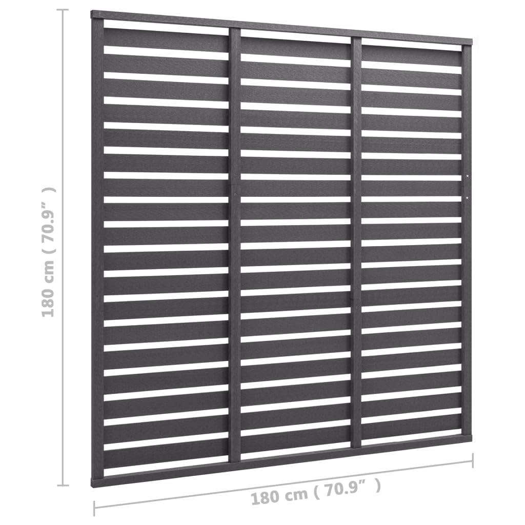 vidaXL Zaunpaneel Sichtschutzzaun WPC grau 180x180 cm Lamellen