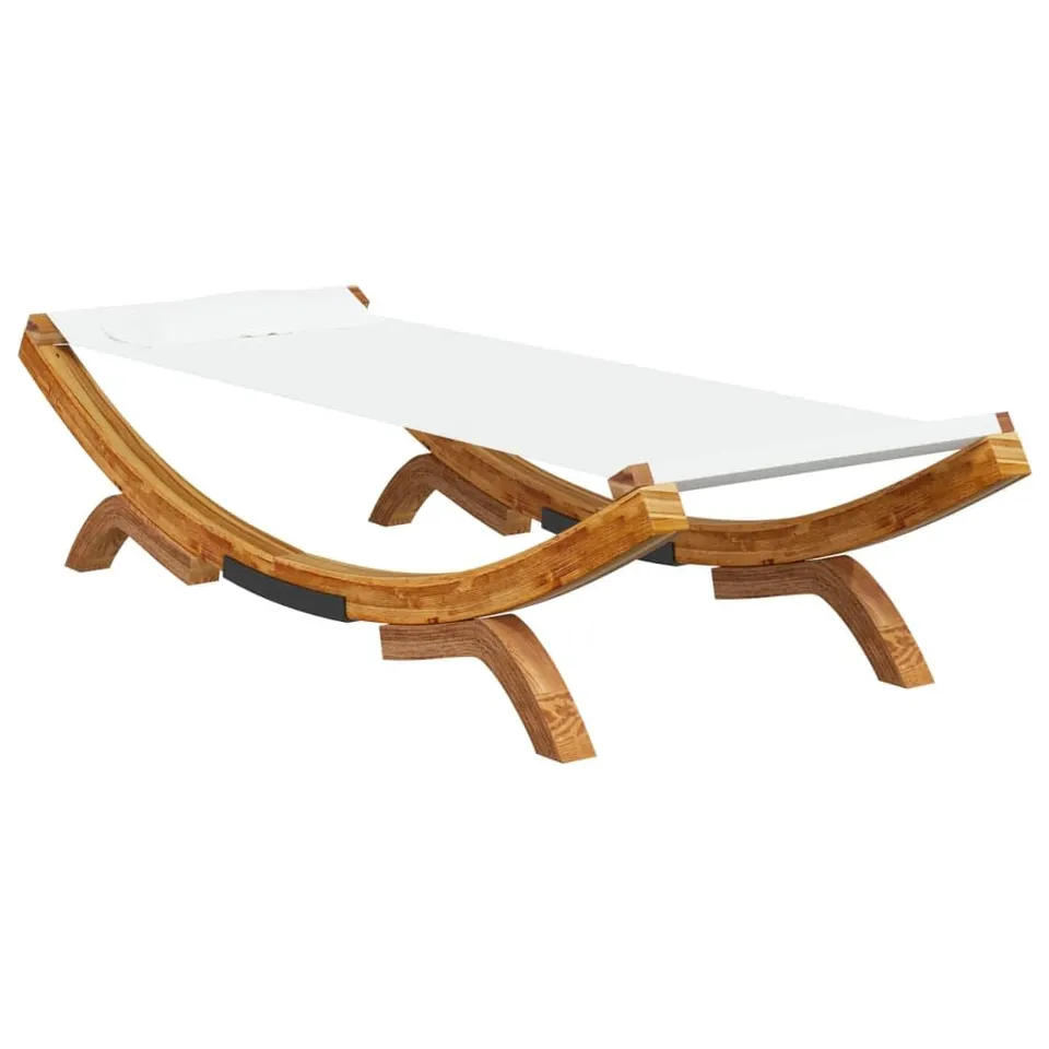 vidaXL Bugholz Loungebett Sonnenliege Creme 100x188,5cm Massivholz