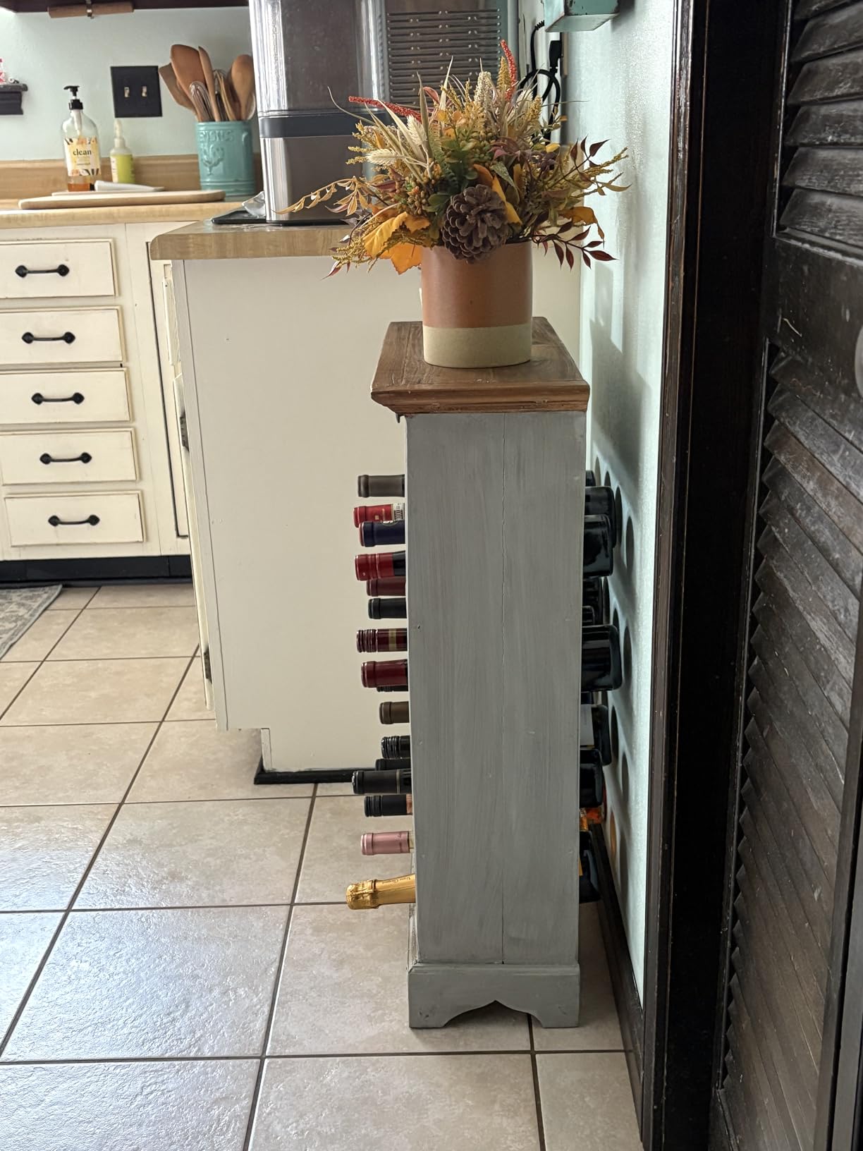 vidaXL Möbel Weinregal 55x23x85cm Flaschenregal Massivholz antik