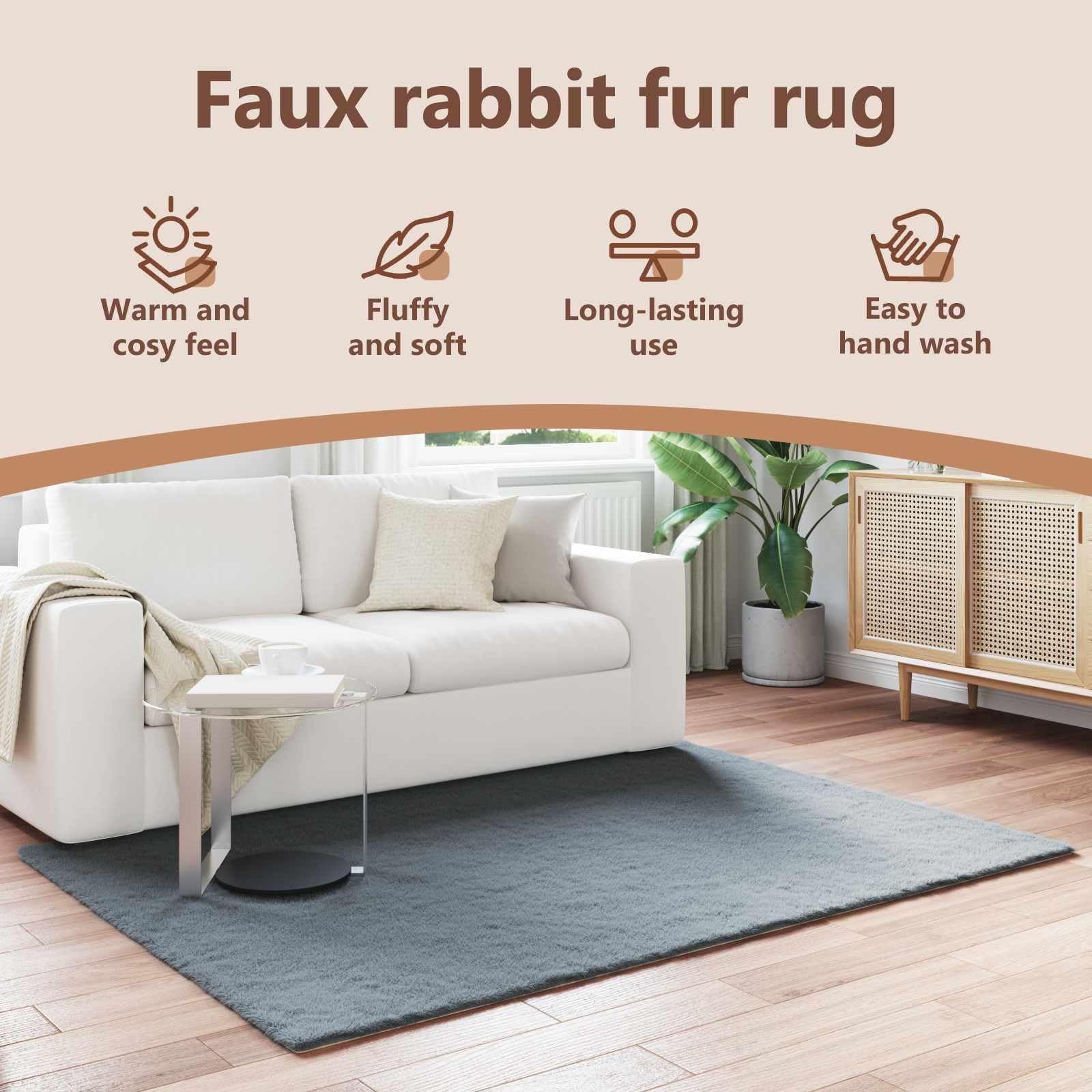 vidaXL Heim & Garten Teppich OLITE 160x230 Anthrazit Fell