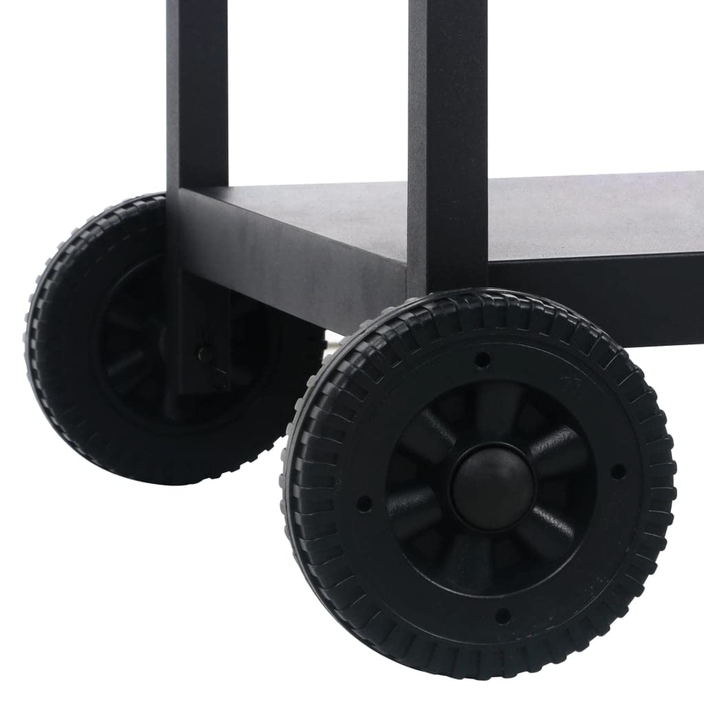 vidaXL Heim & Garten Gas-Holzkohle-Grill 2 Brenner mit Deckel
