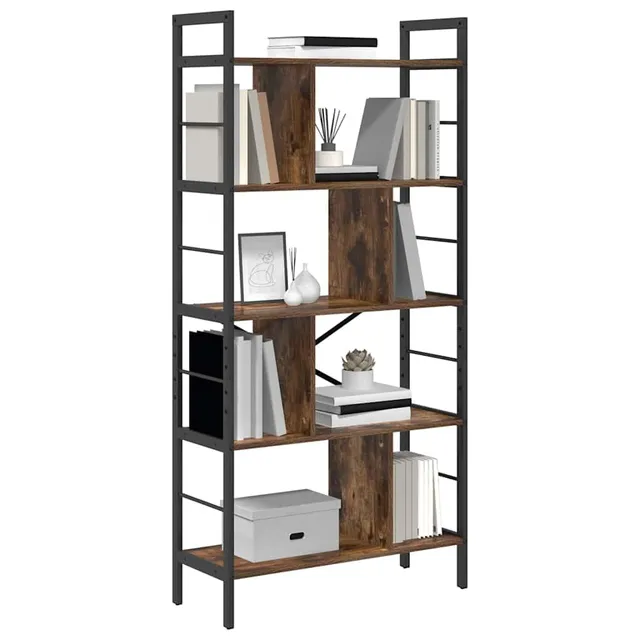 vidaXL Bücherregal 9 Ebenen Standregal Räuchereiche 156 cm