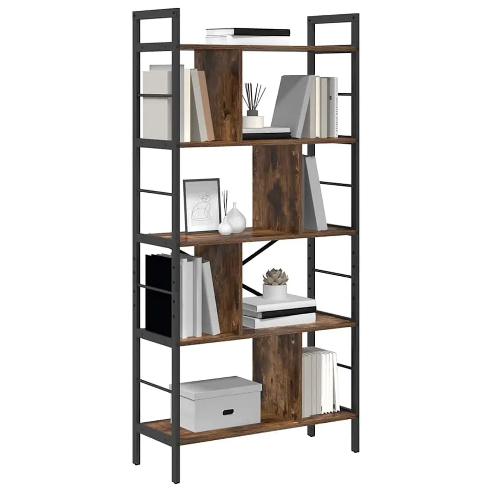 vidaXL Bücherregal 9 Ebenen Standregal Räuchereiche 156 cm