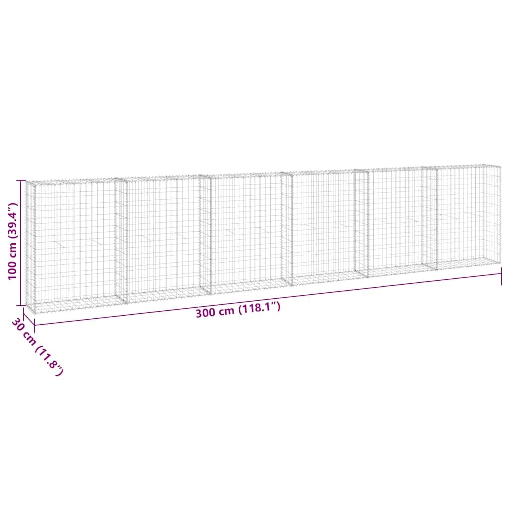vidaXL Heim & Garten Gabionenwand Gabione 300x30x100 Stahl