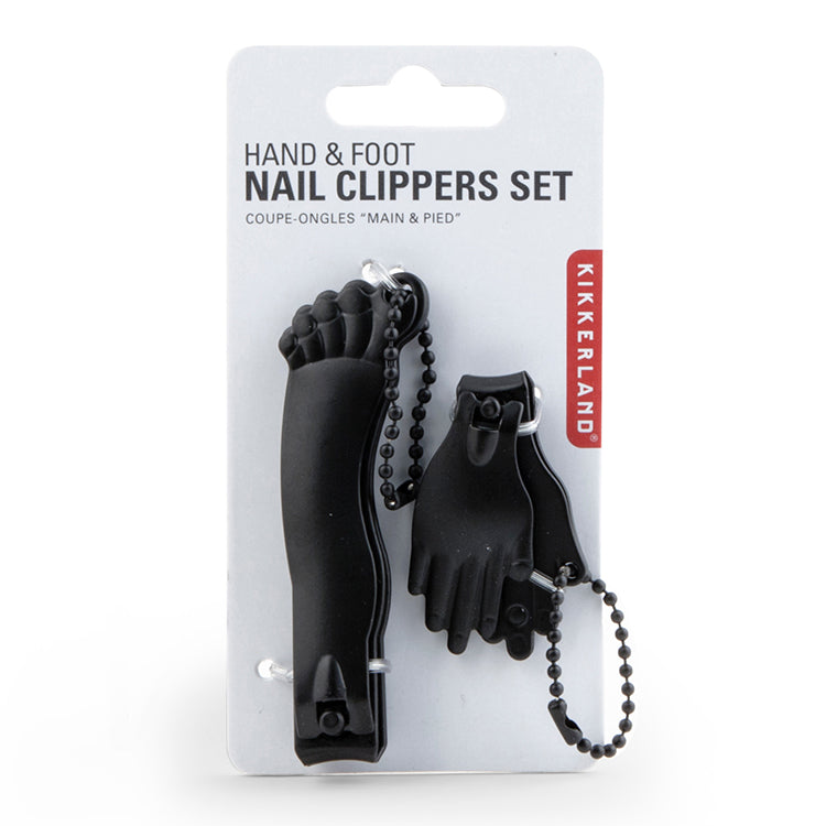 Kikkerland Nagelknipser Set Hand Fuß Schwarz 2-teilig