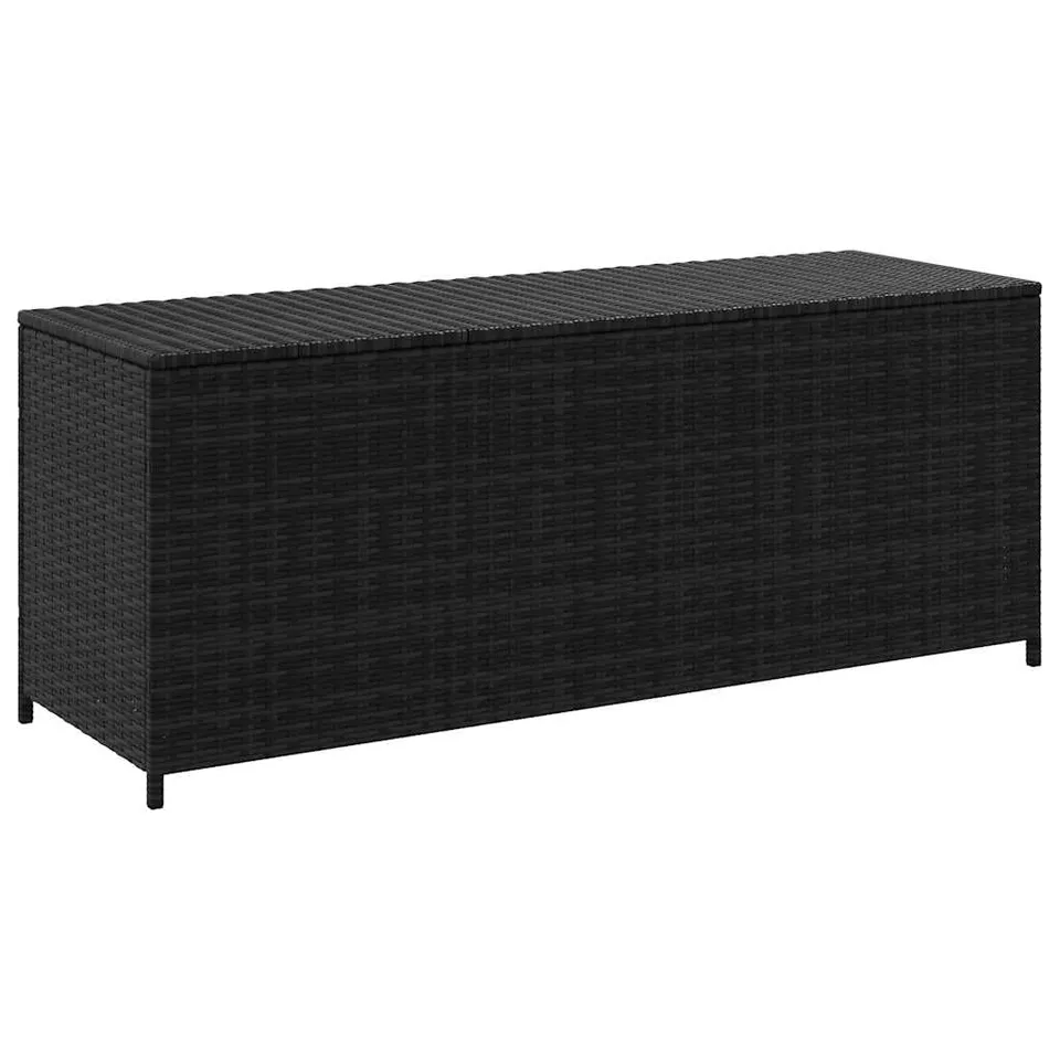 vidaXL Heim & Garten Auflagenbox Schwarz 150x50x60 cm Rattan
