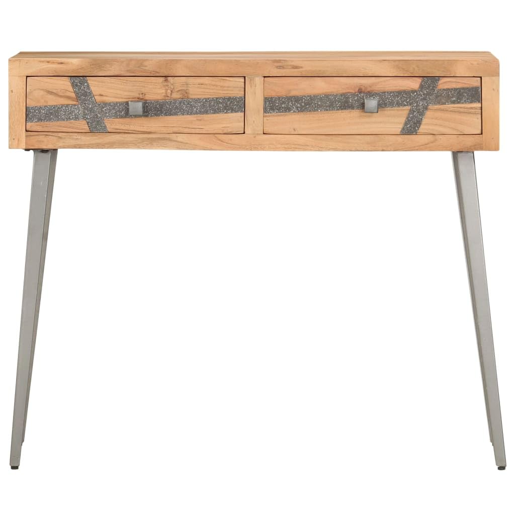vidaXL Möbel Konsolentisch 90x30x75cm Akazienholz 2 Schubladen