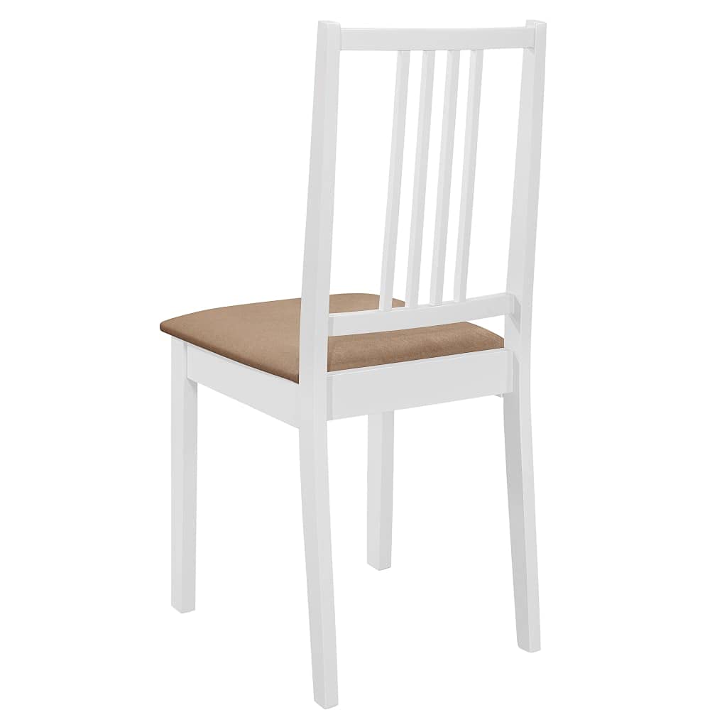 vidaXL Heim Garten Essgruppe 5-tlg. Weiß MDF Gummiholz
