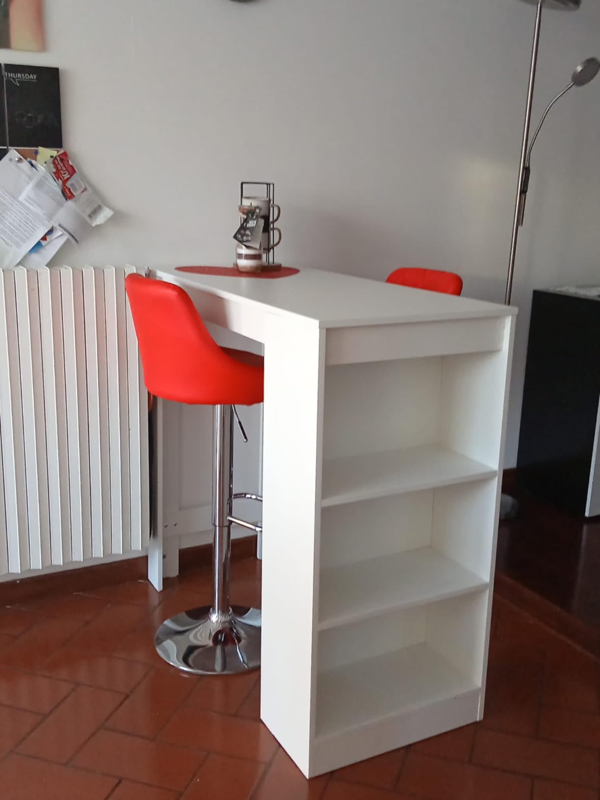 vidaXL Möbel Bartisch Weiß 110x50x103 cm mit Regal kaufen