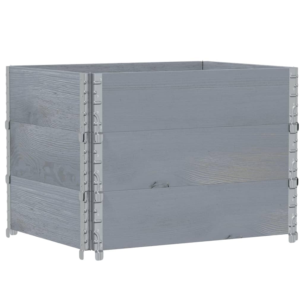 vidaXL Palettenrahmen 3 STK Kiefer Grau 120x80 Hochbeet