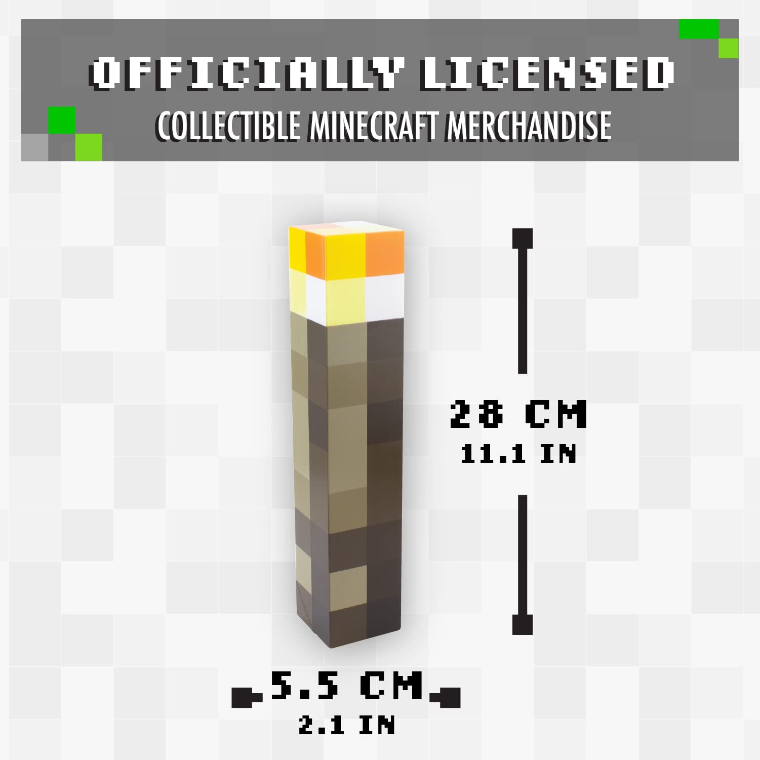 Paladone Minecraft Fackel-Licht 13 cm 2 Modi Batterie