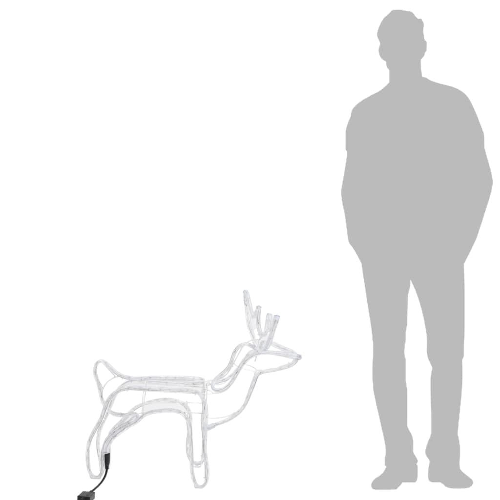 vidaXL Heim & Garten Rentier Silhouetten Leuchtfigur kaltweiß 60x30x60 2 Stk.
