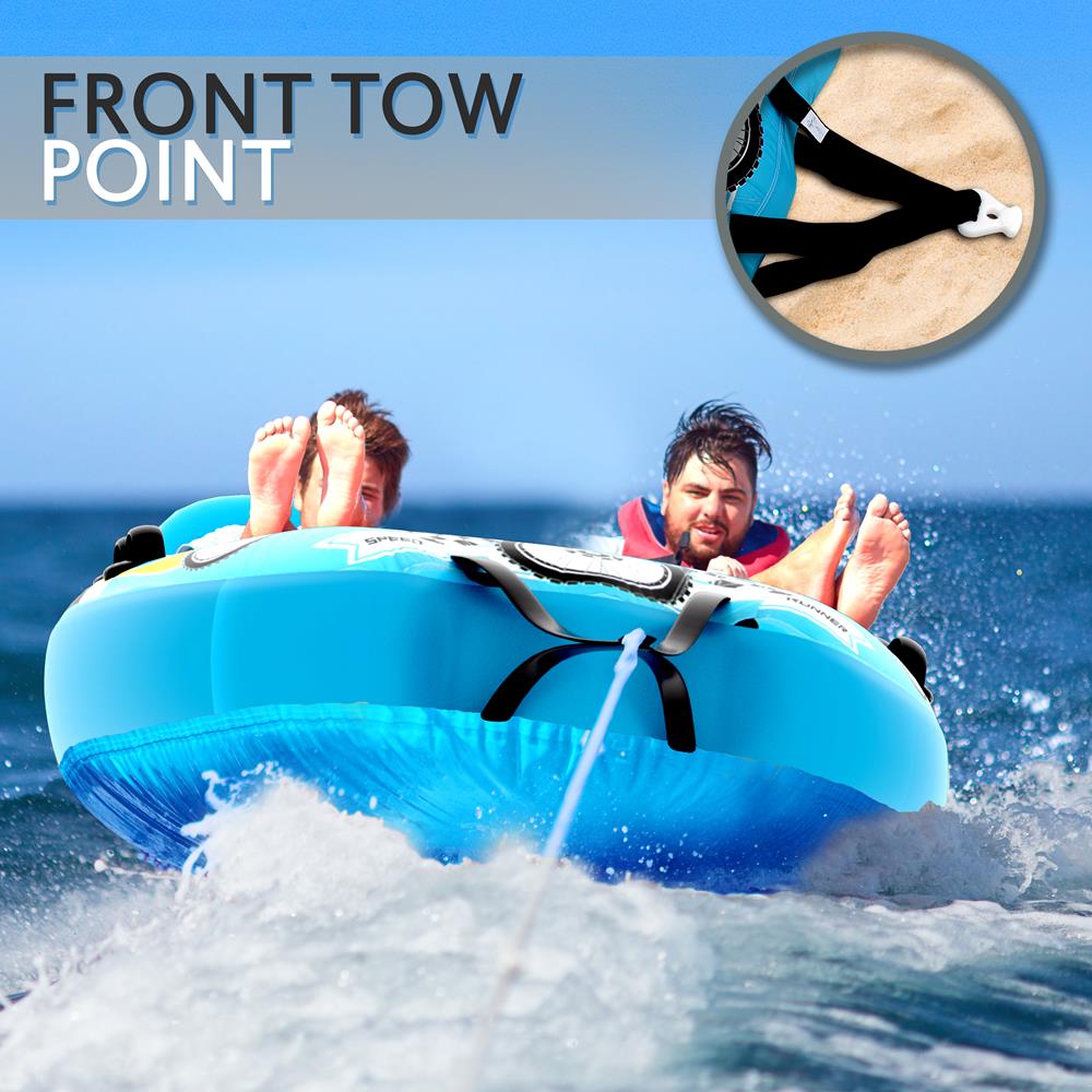 Serenelife Pool Set Towable Tube 2 Personen Blau PVC