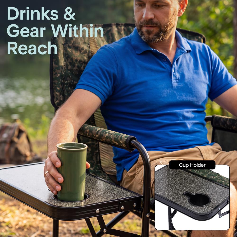 Serenelife Regiestuhl Klappbar Camouflage mit Tisch