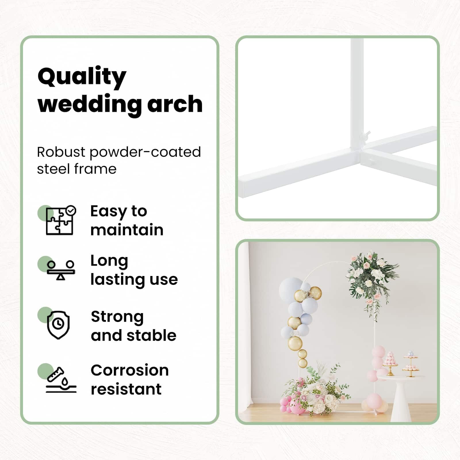 vidaXL Heim & Garten Hochzeitsbogen Weiß 100 cm Stahl Garten