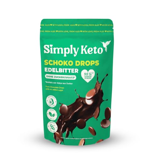 Simply Keto Schokodrops Edelbitter zuckerfrei 200g vegan