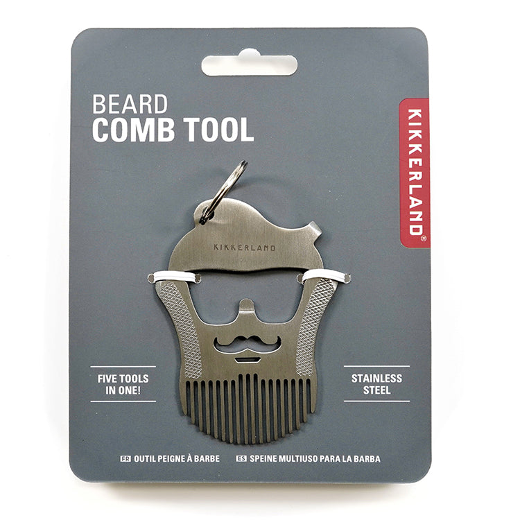 Kikkerland Tools Bartkamm Multitool Schlüsselanhänger Herren