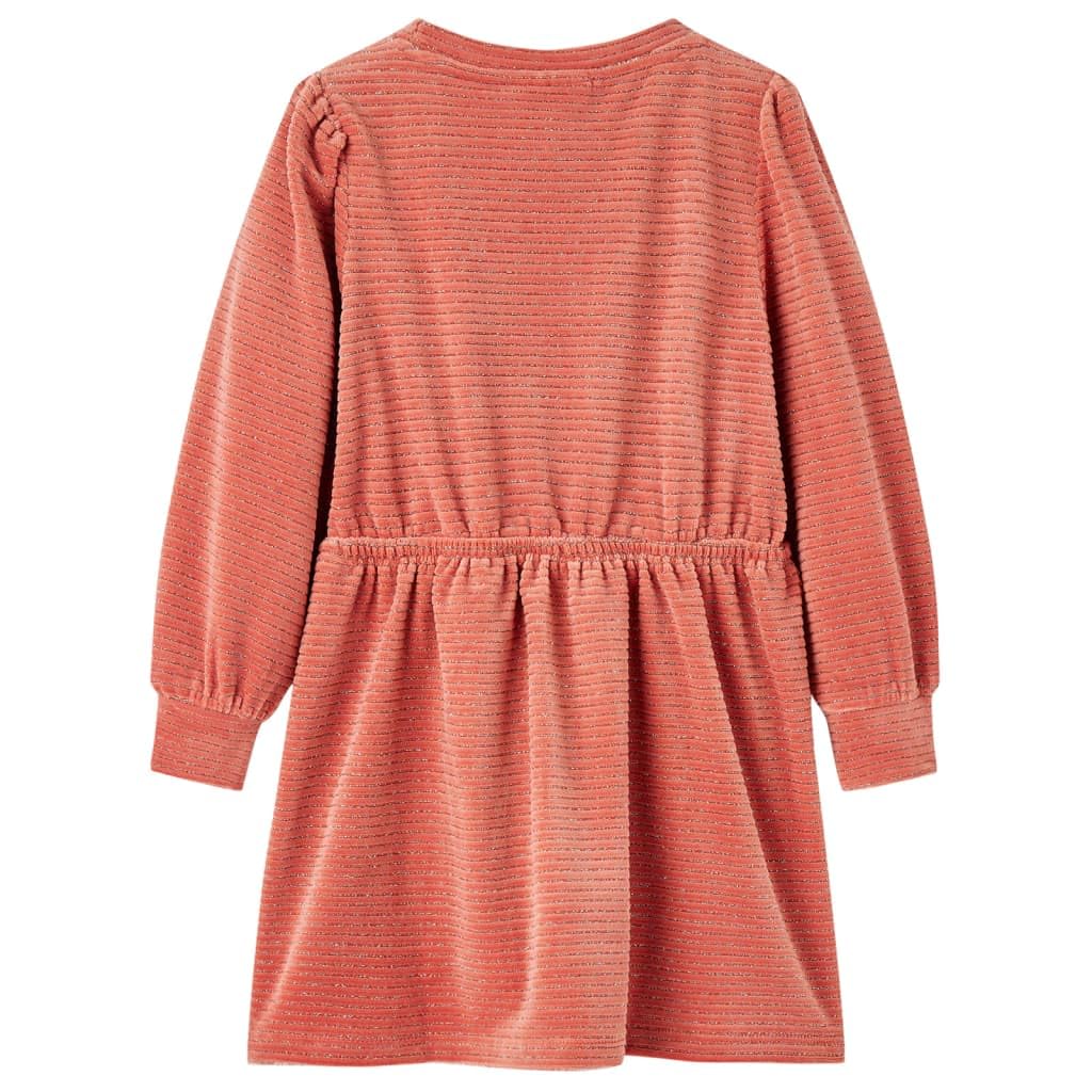 vidaXL Baby & Kleinkind Kinderkleid A-Linie Gr. 92 Mittelrosa Langarm