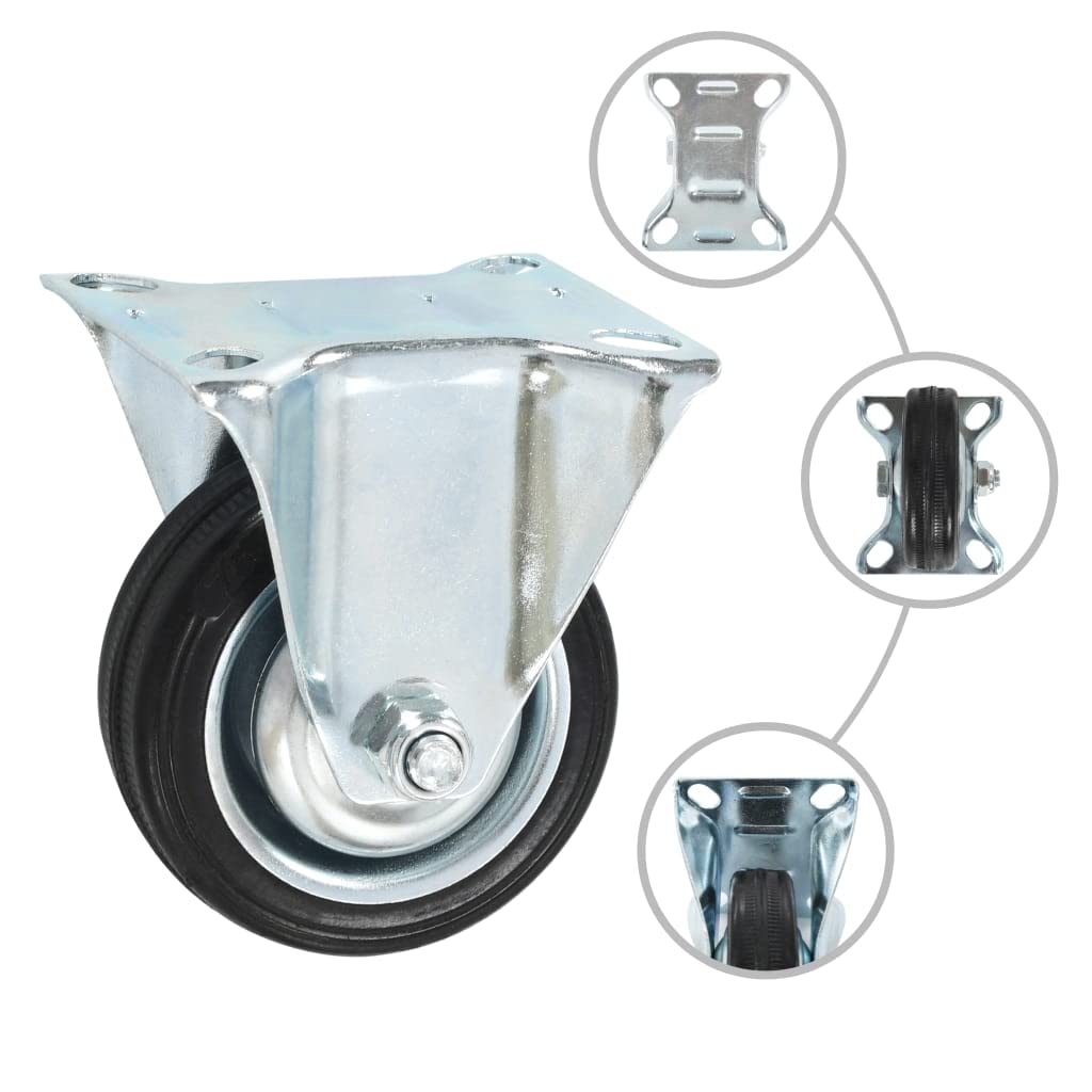 vidaXL Bockrollen 75 mm Möbelrollen 12 Stück Gummi 50 kg