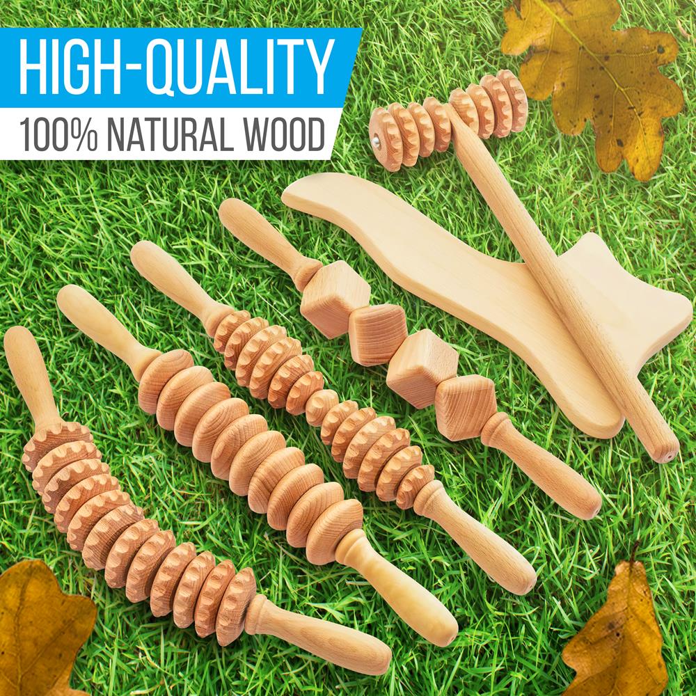 Serenelife Massage 5tlg Holz Massage Set Natur