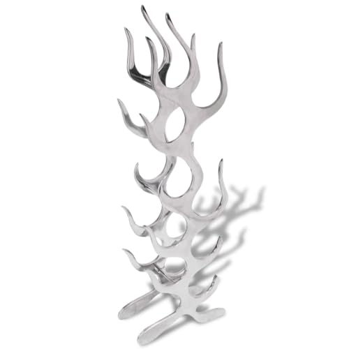 vidaXL Möbel Weinregal Flammenform Silber 9 Flaschen