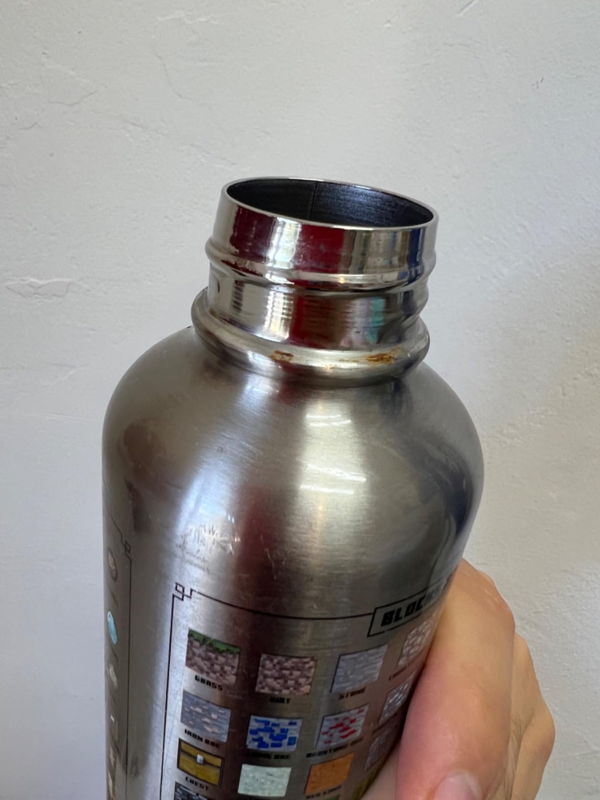 Paladone Minecraft Metall-Trinkflasche 470 ml Edelstahl Auslaufsicher