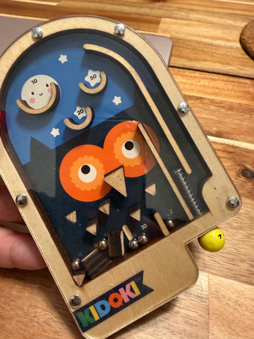 Kikkerland Kidoki Flipper Holz Flipperspiel Eule Bär Frosch
