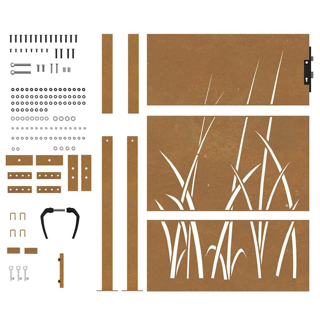 vidaXL Heim & Garten Gartentor 100x150 cm Cortenstahl Braun