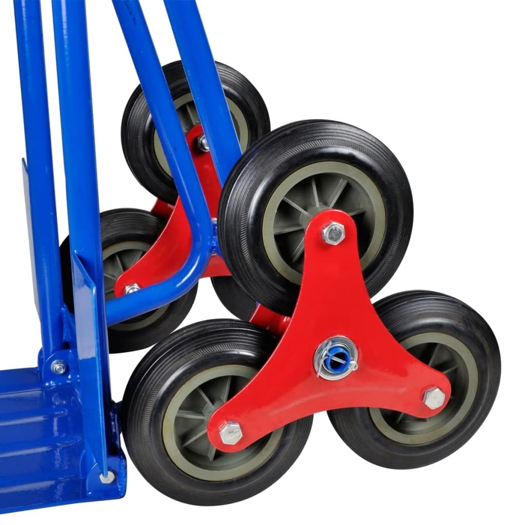 vidaXL Sackkarre klappbar 6 Räder Blau Treppenkarre Stahl