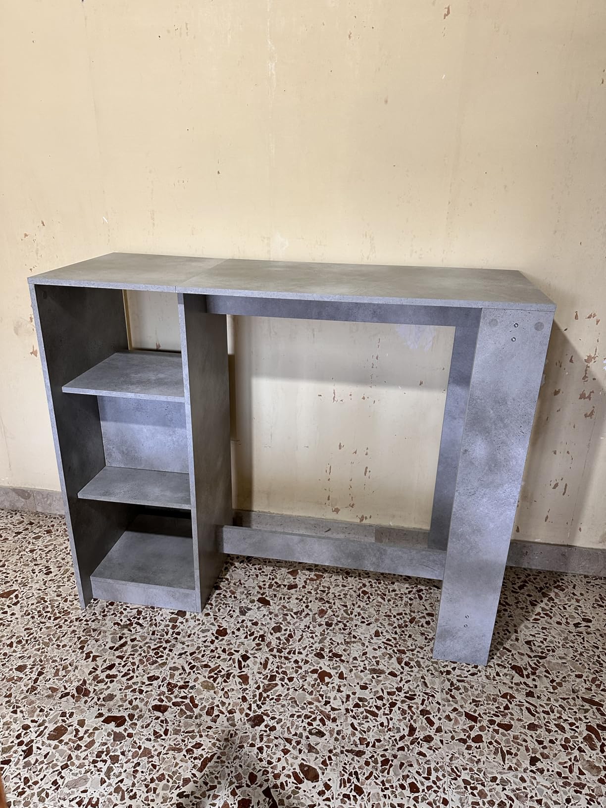 vidaXL Bartisch mit Regal Weiß 124x46x103,5 cm Holzwerkstoff