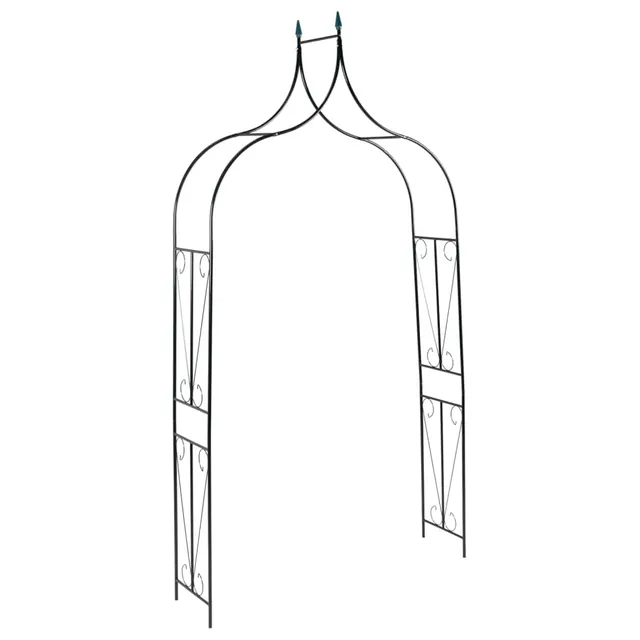 vidaXL Rosenbogen Gartenbogen Eisen dunkelgrün 142x37x275 cm