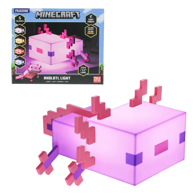 Paladone Minecraft Axolotl Lampe 21 cm 5 Farben Batterie