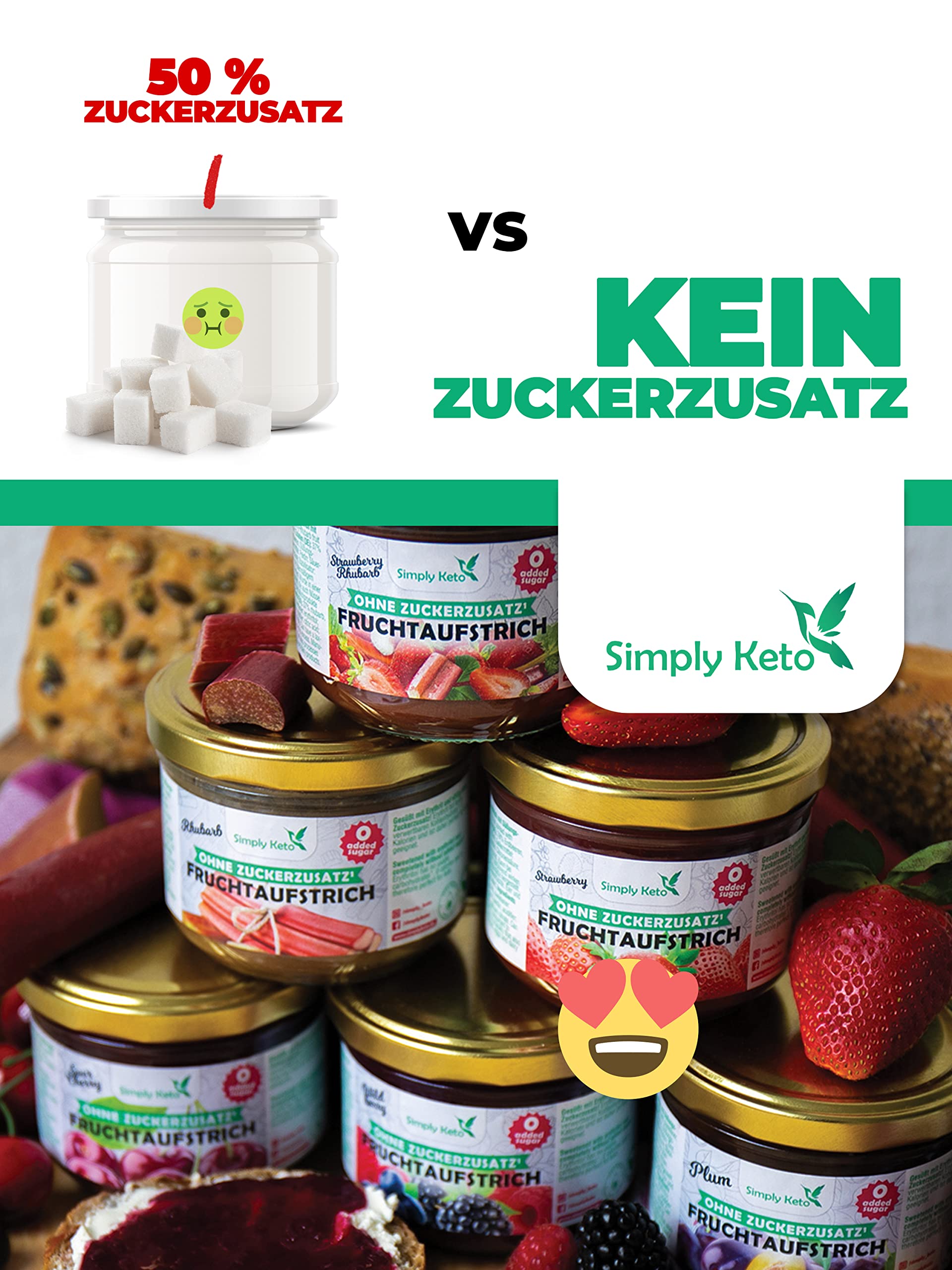 Keto Frühstück Fruchtaufstrich Sauerkirsche 230 g zuckerfrei
