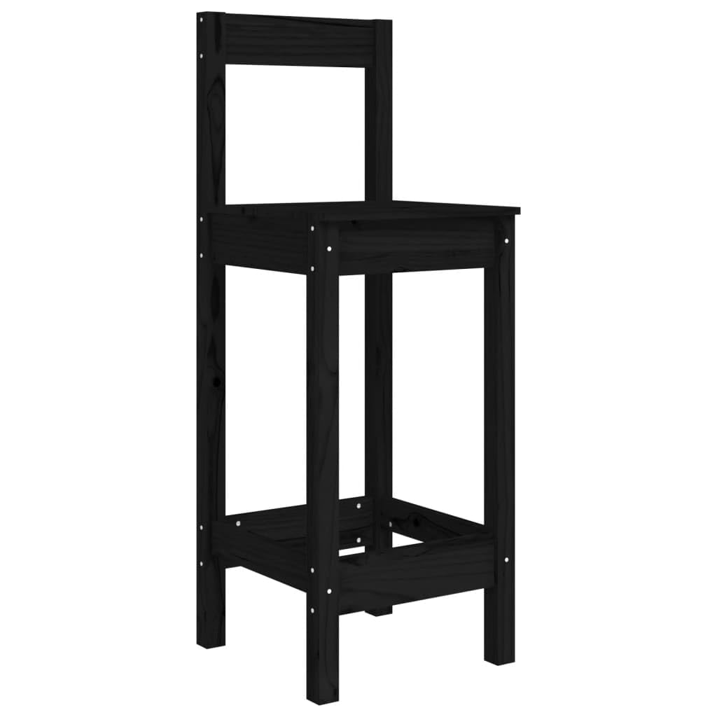 vidaXL 5-tlg. Gartenbar-Set Bartisch schwarz mit Lehne