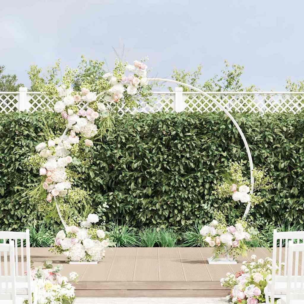 vidaXL Heim & Garten Hochzeitsbogen Weiß 220 cm Stahl doppelt