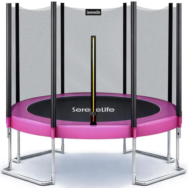 Serenelife Fitness Trampolin 10FT Outdoor Pink mit Netz