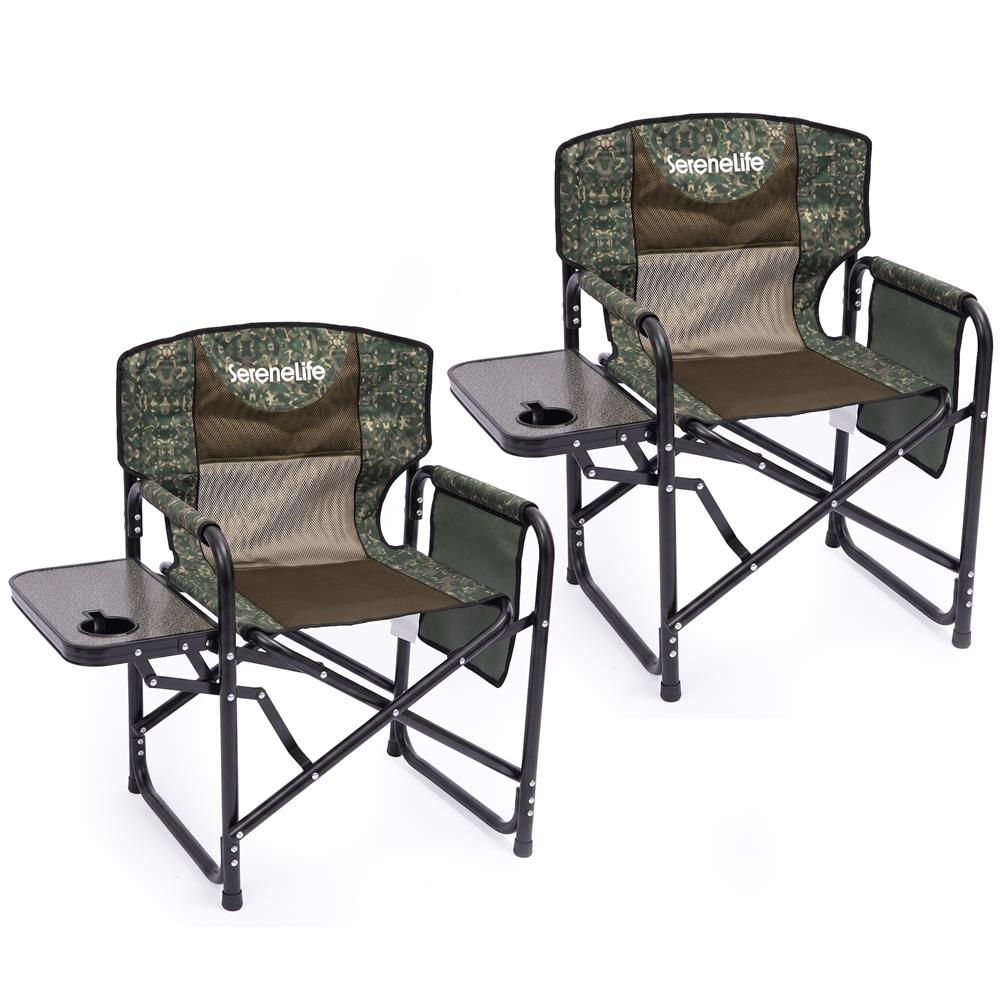 Serenelife Regiestuhl Klappbar Camouflage mit Tisch